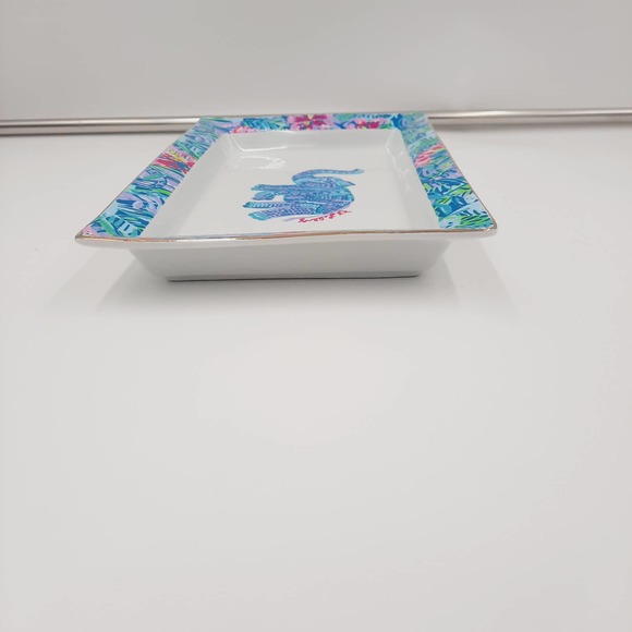 Lilly Pulitzer Modernist Ceramic Elephant Tray Dish 9.25”L x 5” - Picture 4 of 7